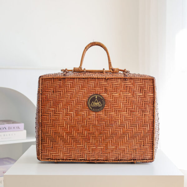 B-2.3 กระเป๋าไม้ไผ่ สำรับชุดดริปกาแฟ (สีน้ำตาล)