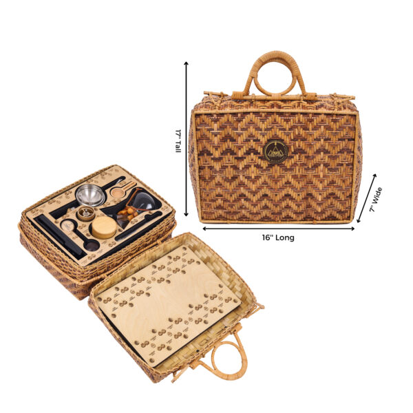 R 2-5กระเป๋าหวาย สำรับชุดดริปกาแฟ