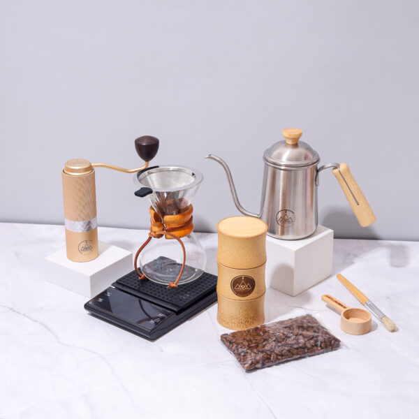 R 2-5กระเป๋าหวาย สำรับชุดดริปกาแฟ