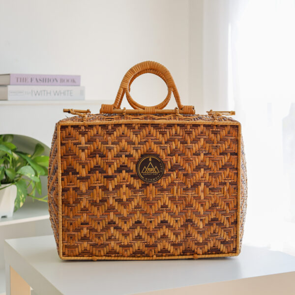 R 2-1 กระเป๋าหวาย สำรับชุดดริปกาแฟ