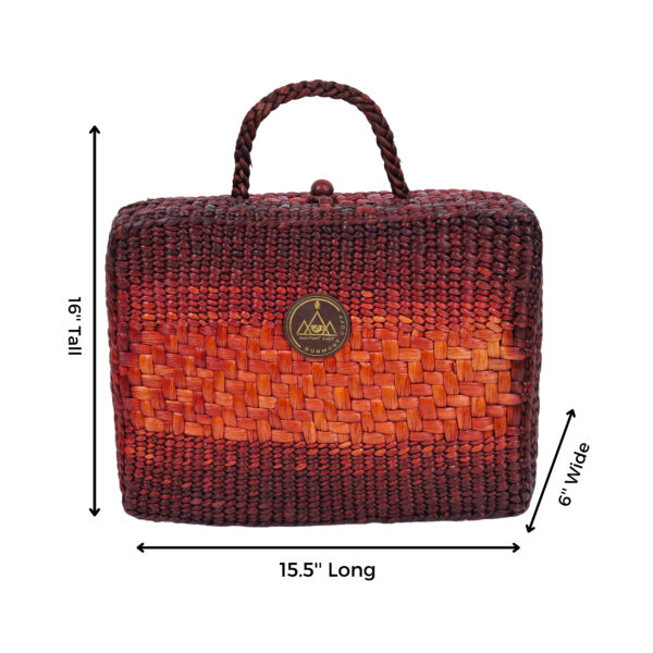 W-2.5-กระเป๋าผักตบชวา-สำหรับชุดดริปกาแฟ-สีแดงเบอร์รี่