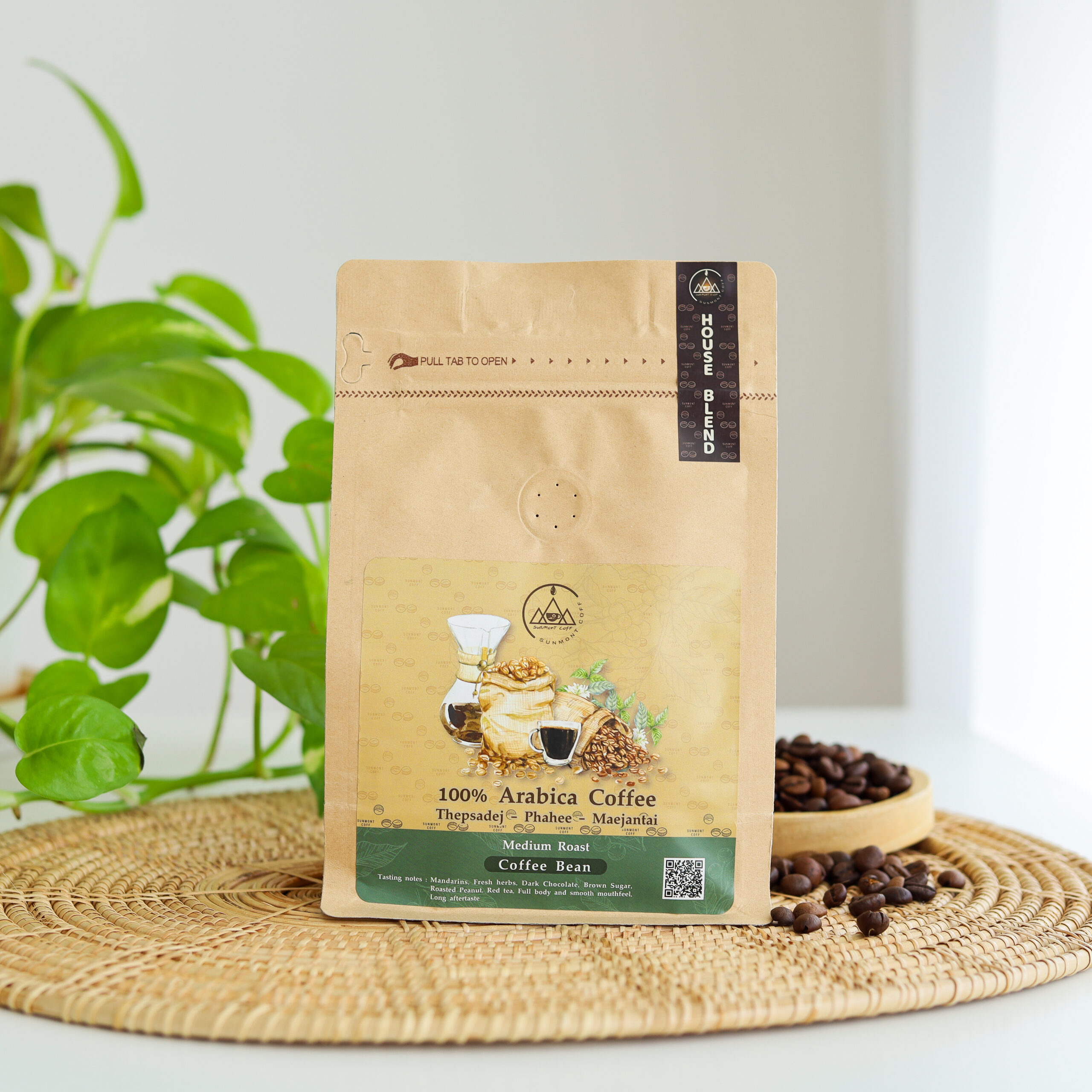 เมล็ดกาแฟอาราบิก้าแท้ 100 % ( House Blend ) Coffee Bean