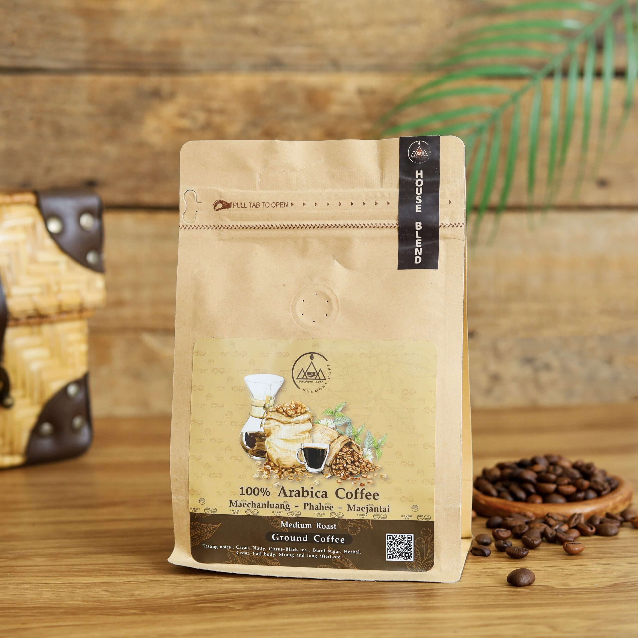 กาแฟคั่วบด อาราบิก้าแท้ 100 % ( House Blend) Ground Coffee